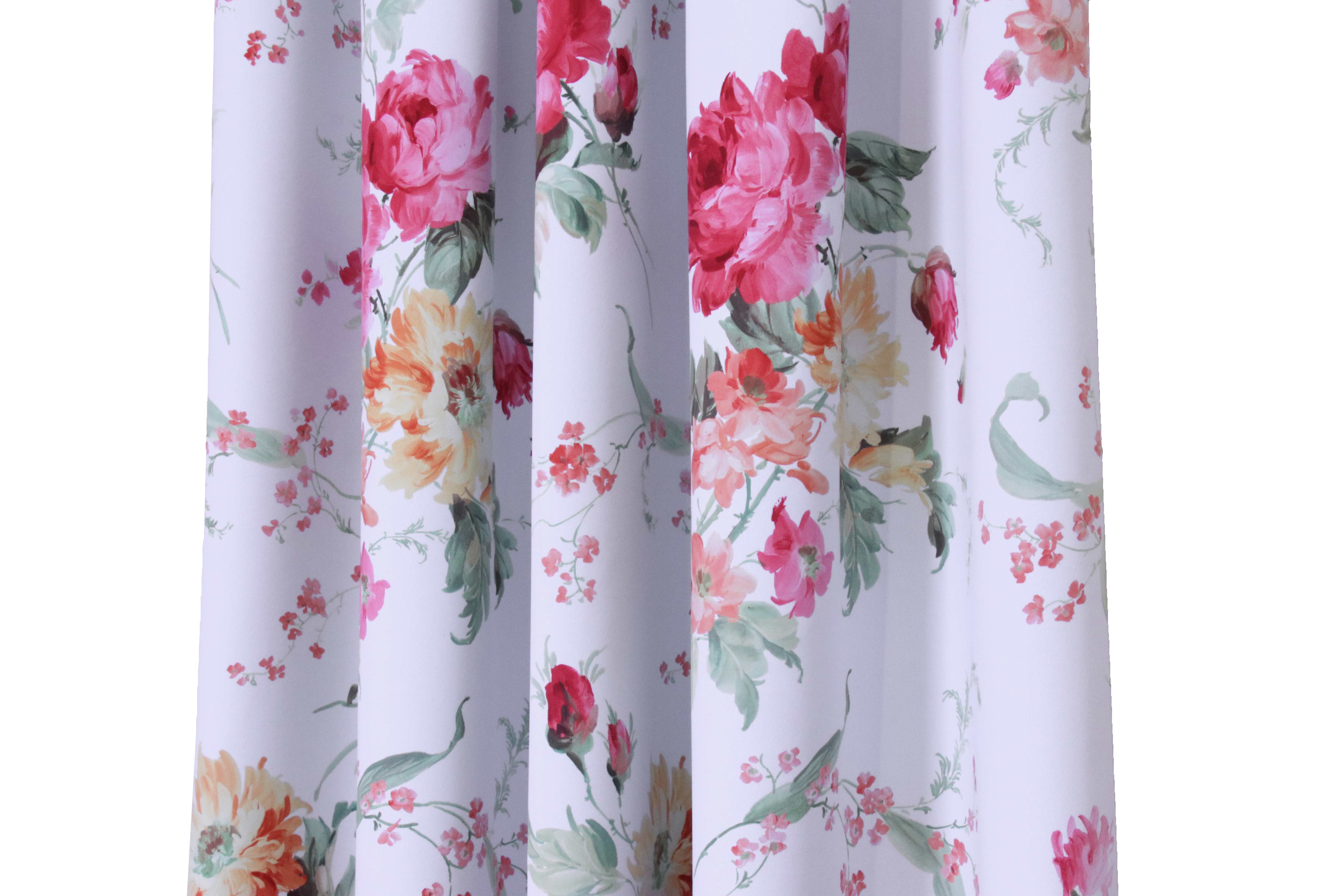 Dekostoff Blumen 150 cm Weiß Rot Grün Orange