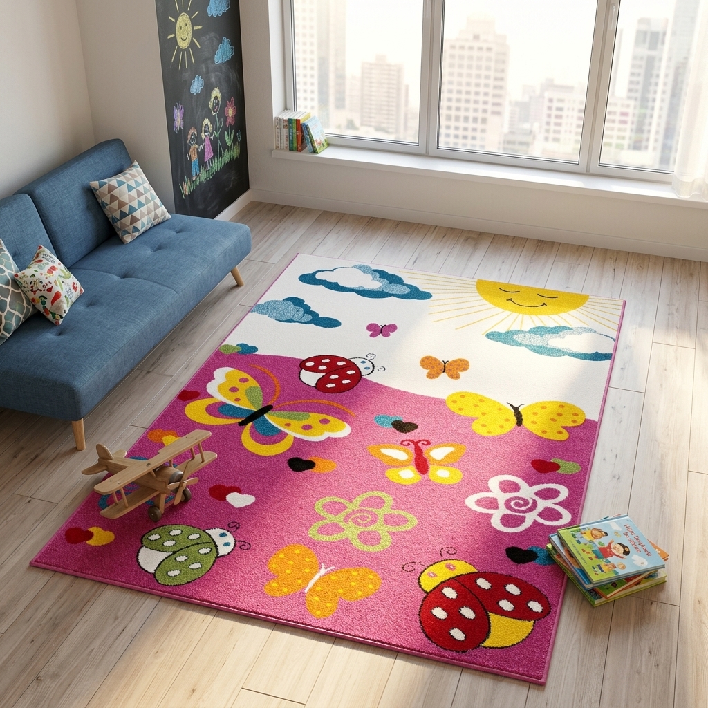 Kinderteppich Lalee Amigo 314 Sommerwiese pink