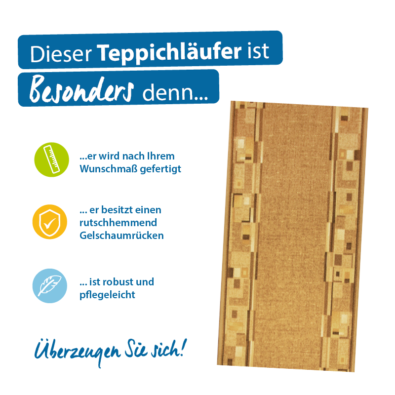 Teppichläufer Bombay Meterware Feinschlingen klassisches Design