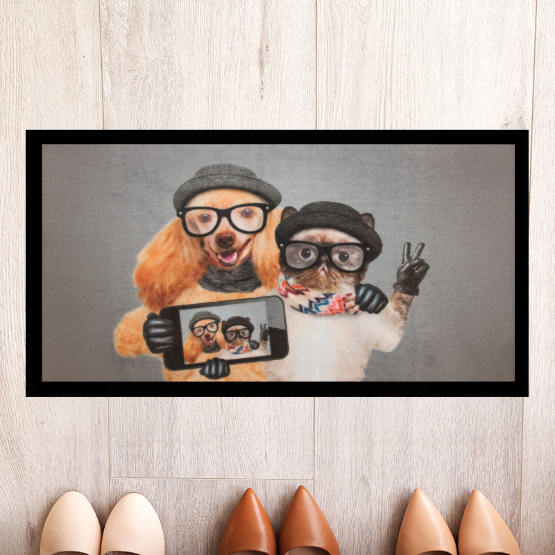 Fußmatte Cat & Dog Selfie