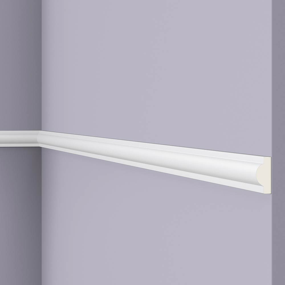 Wandleiste mit Stuck modern aus festem PU 22x9x2000mm Arstyl SP2