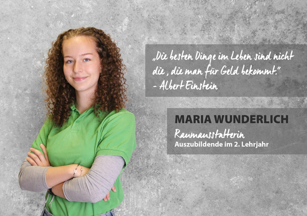 Portrait Maria Wunderlich, Raumausstatterin.