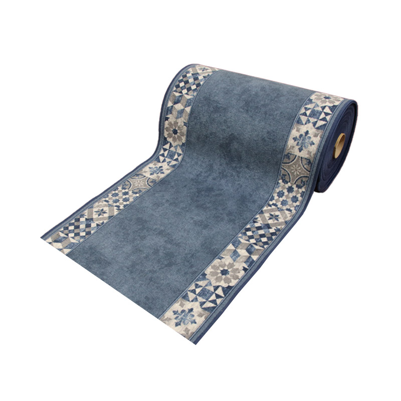 Teppichläufer Murcia Meterware Feinschlingen modernes Design blau 80 cm