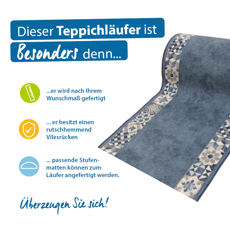 Teppichläufer Murcia Meterware Feinschlingen modernes Design