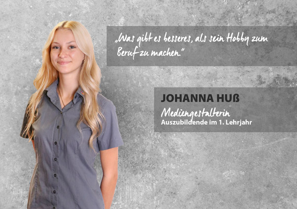 Portrait Johanna Huß Mediengestalterin im erstem Lehrjahr.