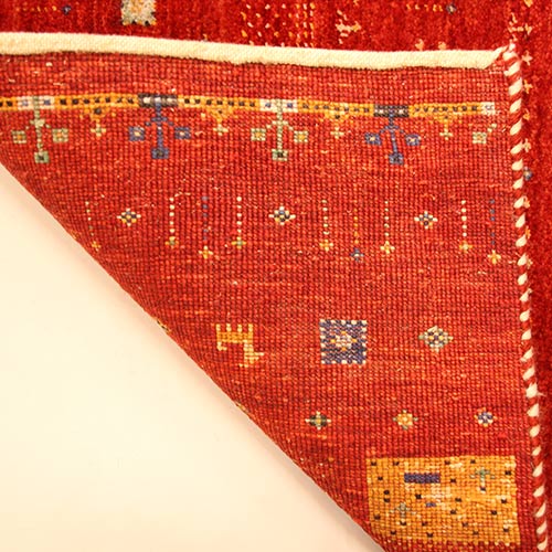Original Handgeknüpfter Teppich Lori LR08P rot im traditionellem Lori Muster